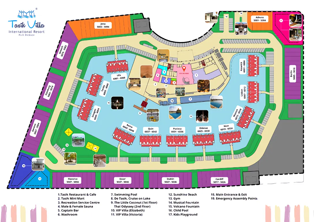 Layout map of the Tasik Villa International Resort