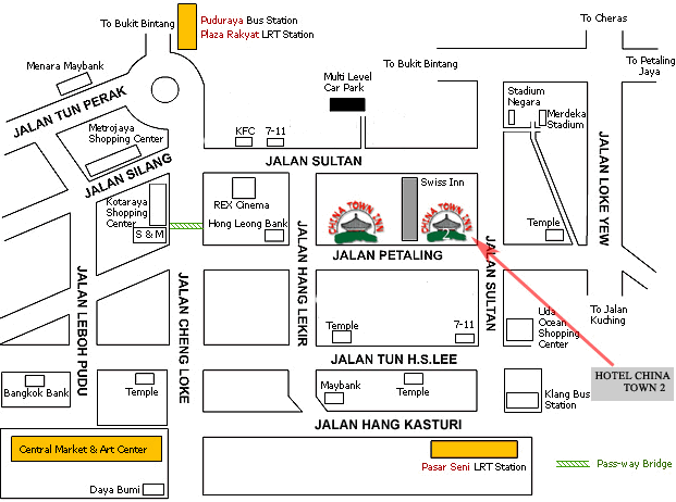 Map to Hotel China Town 2