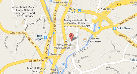 Map to StartPoints Hotel Kuala Lumpur