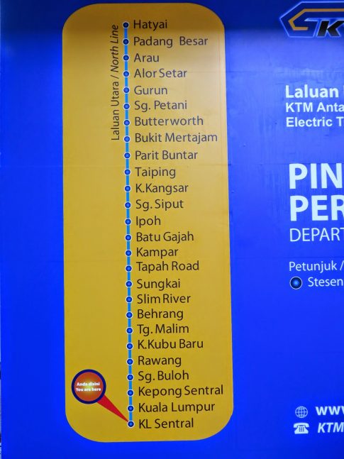 Notice board, KTM Intercity
