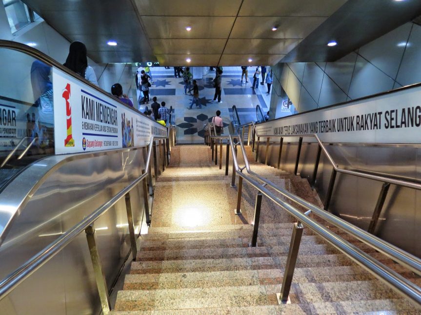 Elevators and staircase, KL Sentral KTM Komuter station