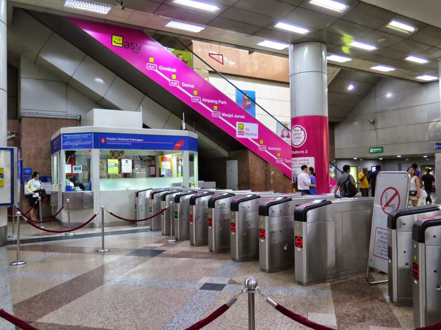 Ticket counter and ticketing machines, KL Sentral LRT station