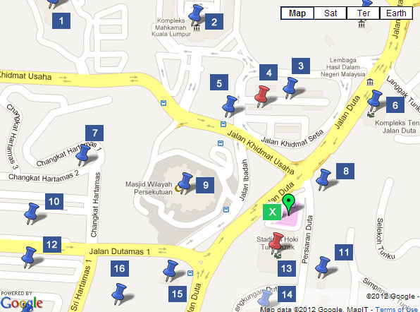Map to Duta Bus Terminal