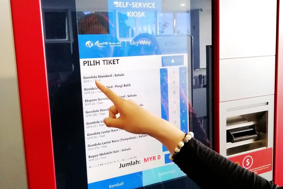 Self-service ticketing kiosk for ticket purchasing