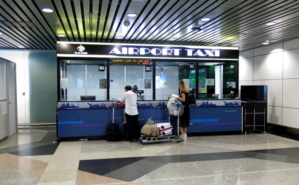 Taxi booking counter at the KLIA