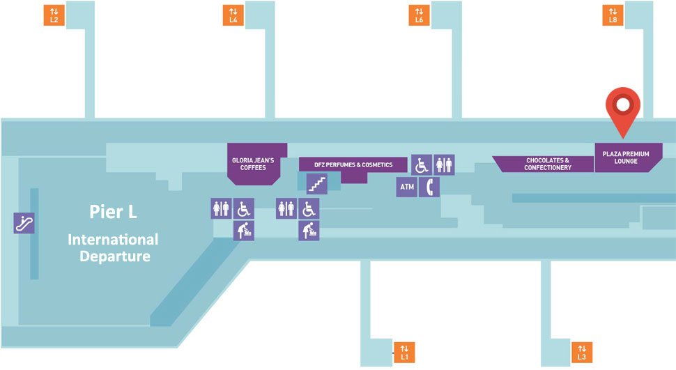 Location of Plaza Premium Lounge at Pier L