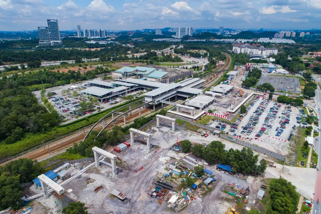 Aerial view of the Putrajaya Sentral MRT Station site.