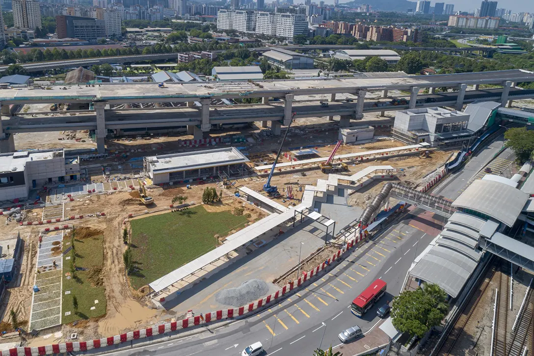 Chan Sow Lin MRT Station progress view as of April 2022.