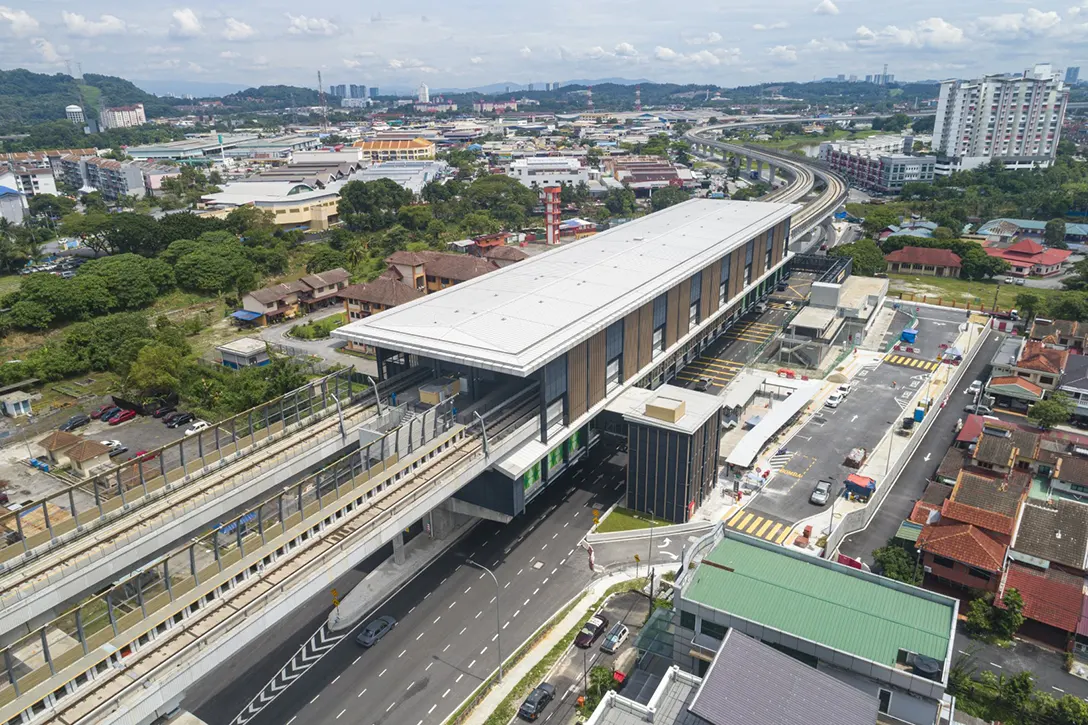 Arial view of the Serdang Jaya MRT station.
