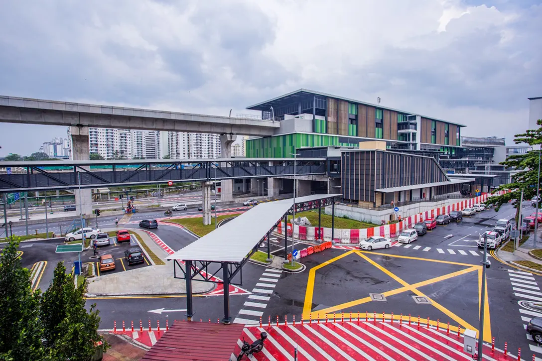 View of the completed additional cover walkway link to Sungai Besi MRT Station park and ride.