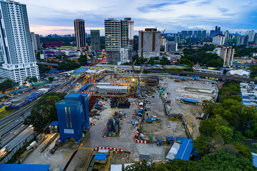 Aerial view of the Titiwangsa MRT Station.