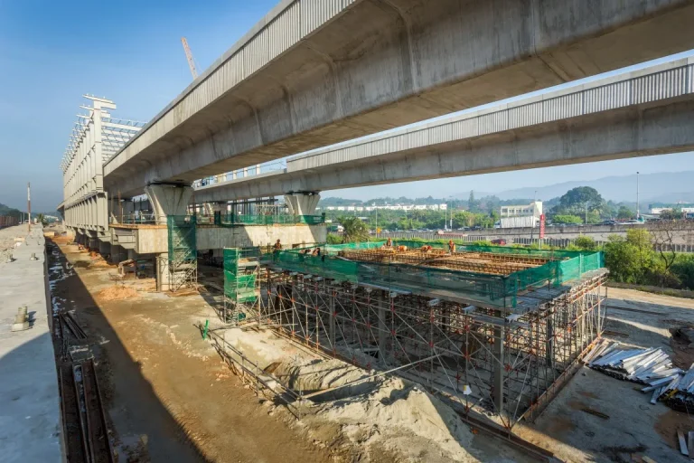 View of construction works for Station Utility Building at the Damansara Damai MRT Station site