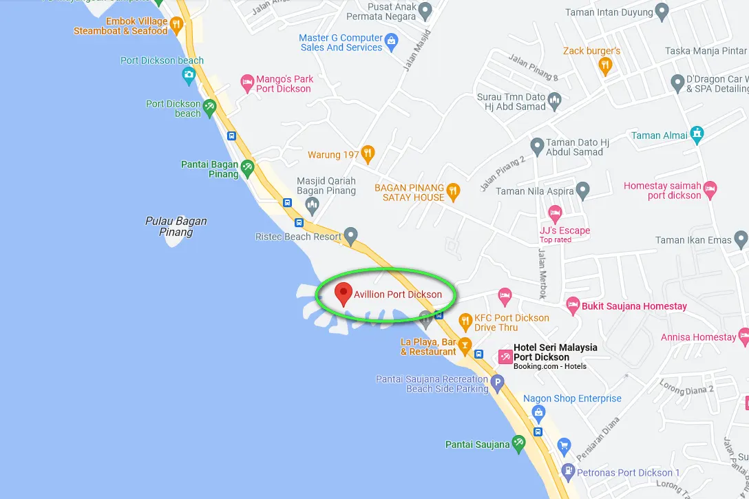 Location of Avillion Port Dickson