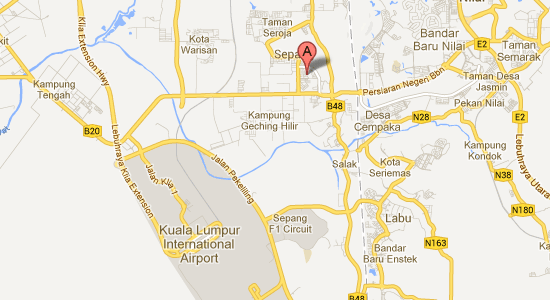 Map to Empress Hotel, Sepang