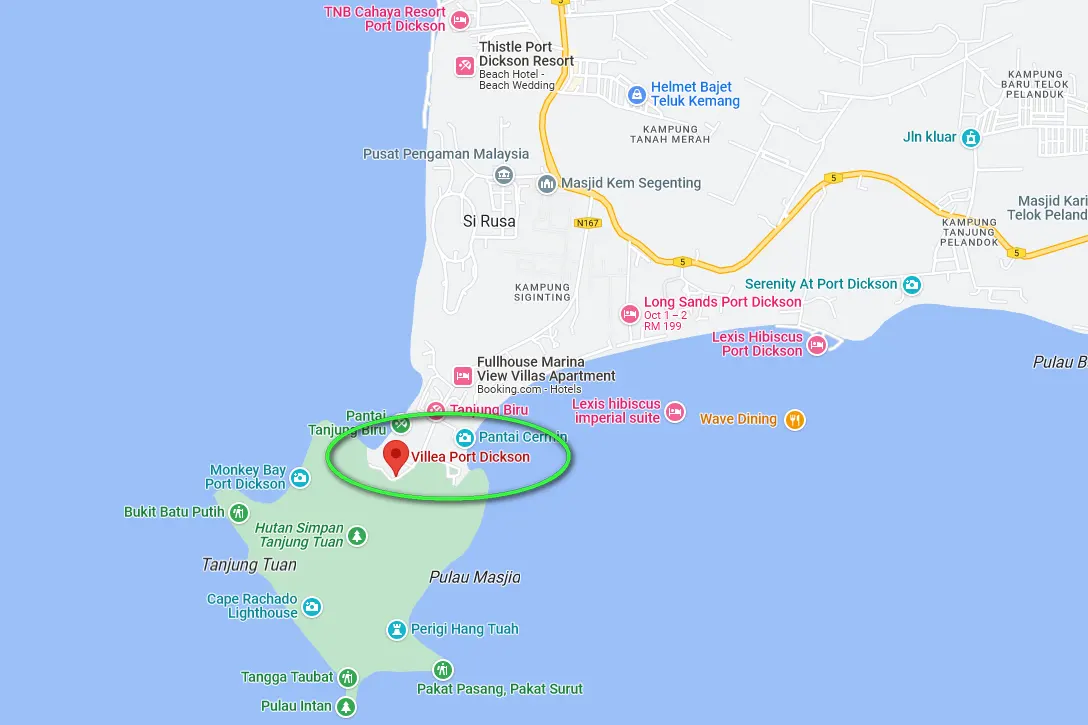 Location of Villea Port Dickson
