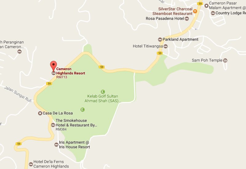 Cameron Highlands Resort Location Map