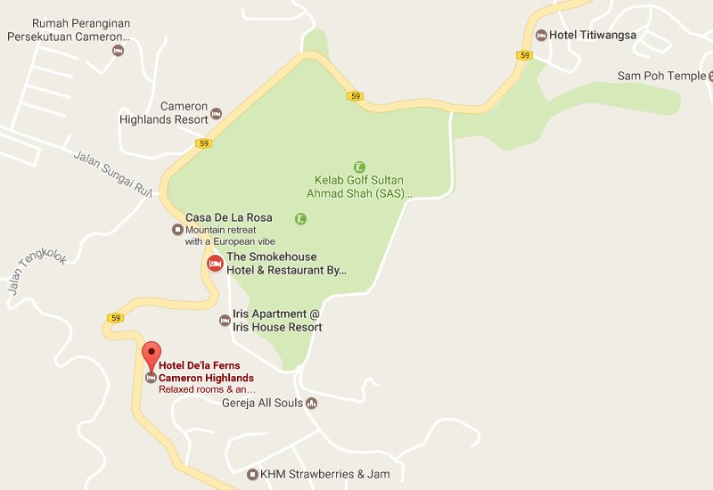 Hotel De’ La Ferns Location Map