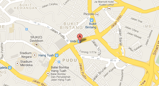 Map to Berjaya Times Square Hotel