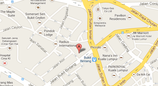 Map to Hotel Imperial Bukit Bintang