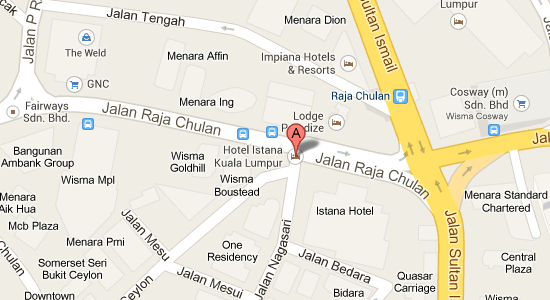 Map to Hotel Istana Kuala Lumpur