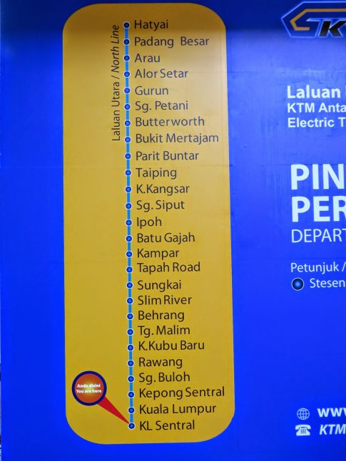 Notice board, KTM Intercity