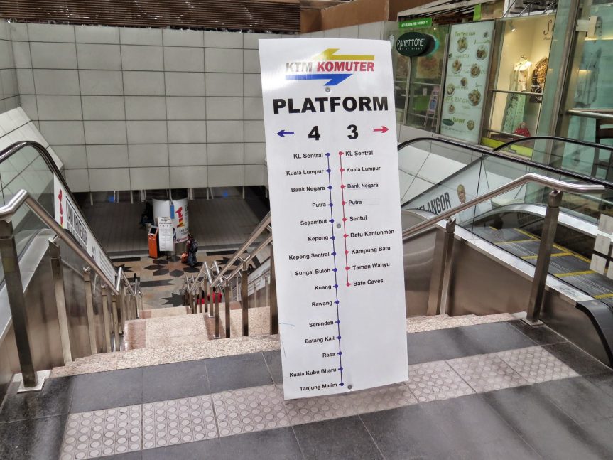 Elevators and staircase, KL Sentral KTM Komuter station