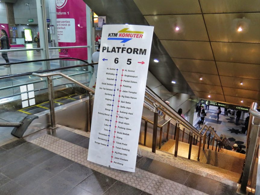 Elevators and staircase, KL Sentral KTM Komuter station