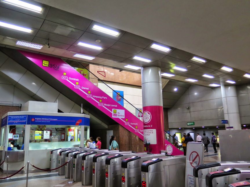 Ticket counter and ticketing machines, KL Sentral LRT station