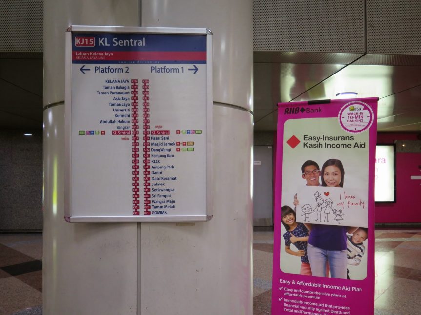 Notice board, KL Sentral LRT station