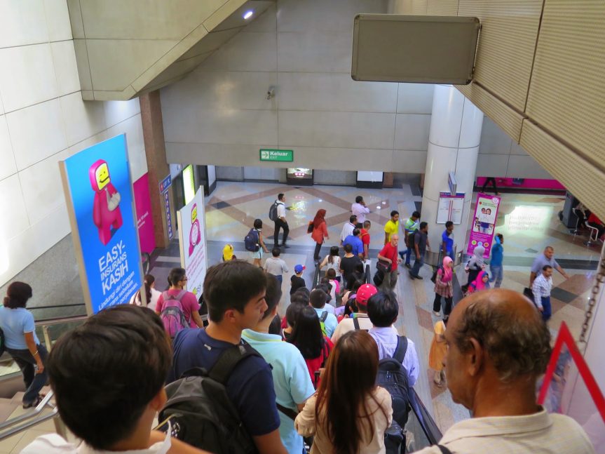 Exiting KL Sentral LRT station