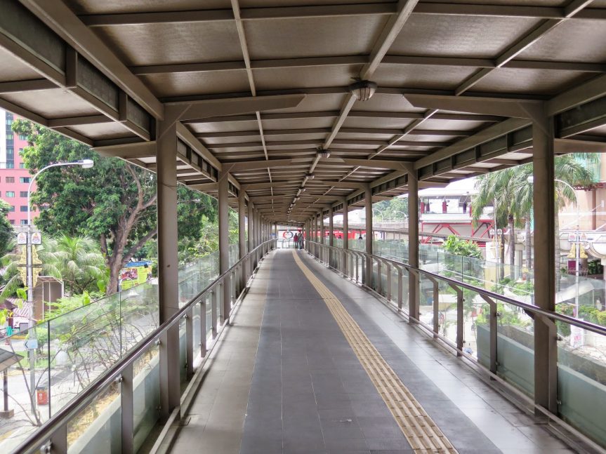 A walk on the Pedestrian bridge near Putra Bus Terminal