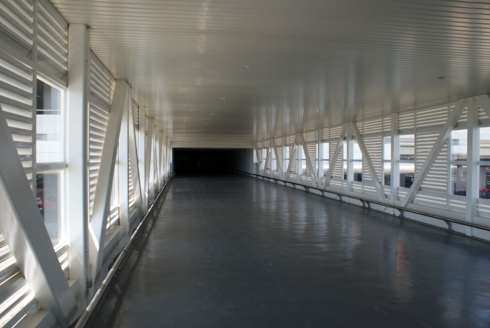 Covered walkway between Tune Hotel and klia2