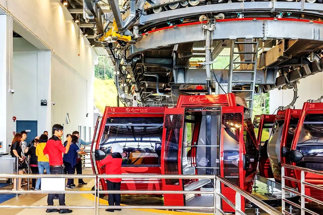 Passengers lining up for the ride