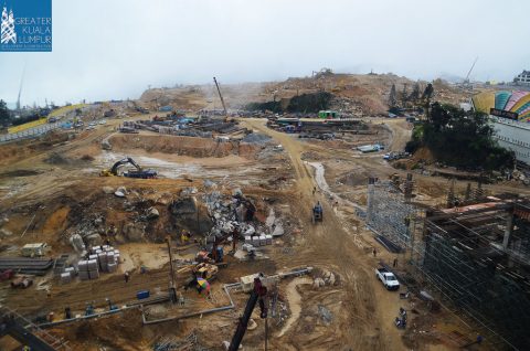 Aerial view of the theme park site, Dec 2014