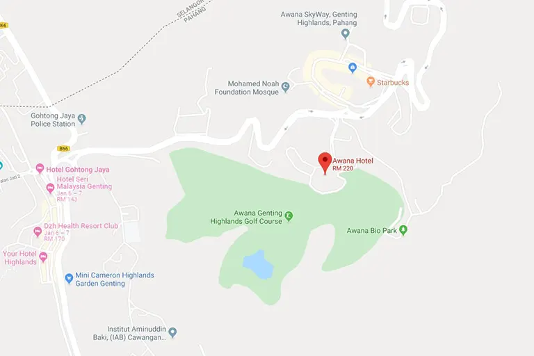 Location of Awana Golf and Country Resort