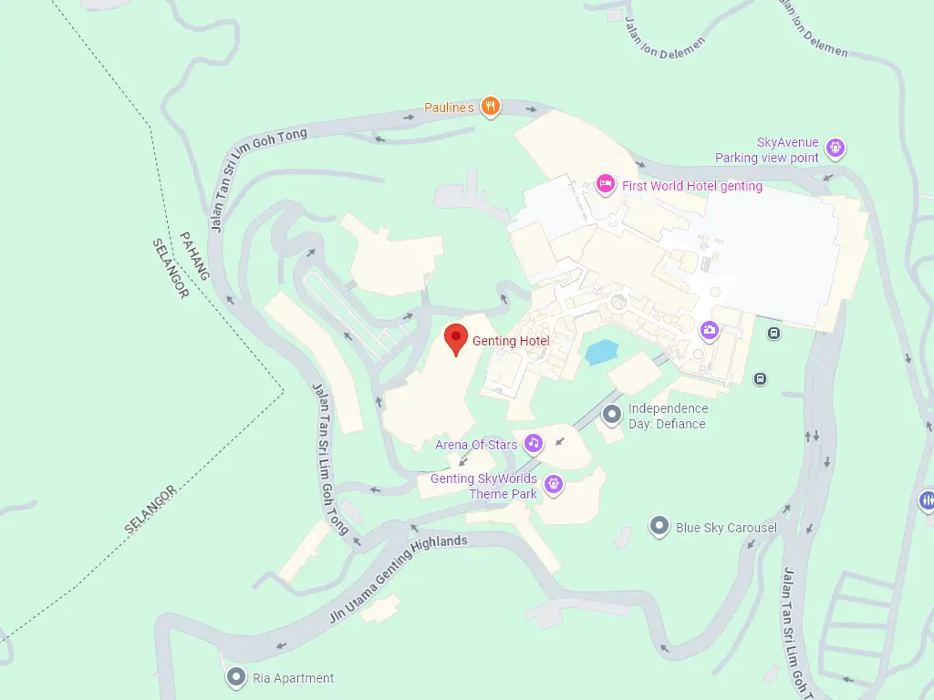 Location of Genting Grand Hotel