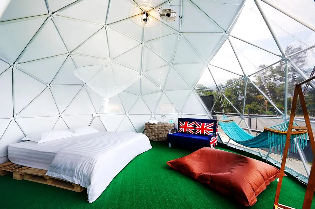 Enjoy a night of staring at the starry skies from the hammock in your Dome Room