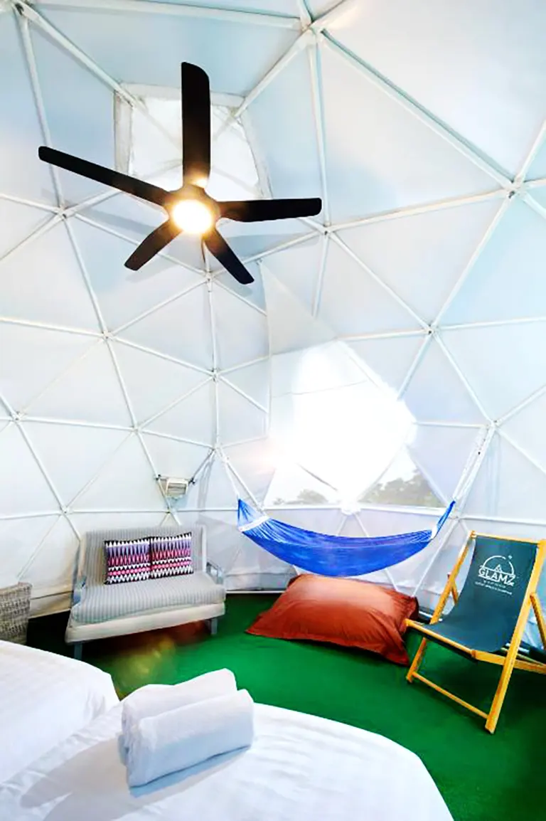 Stargaze directly on your bed via the hammock in your Dome room