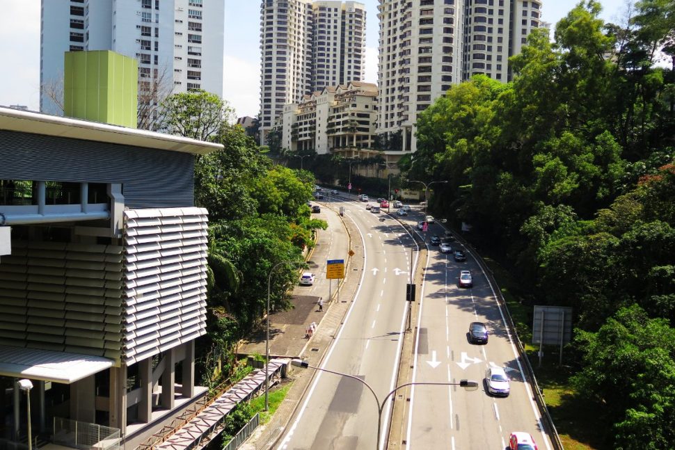 View of Bangsar township from Pusat Bandar Damansara station