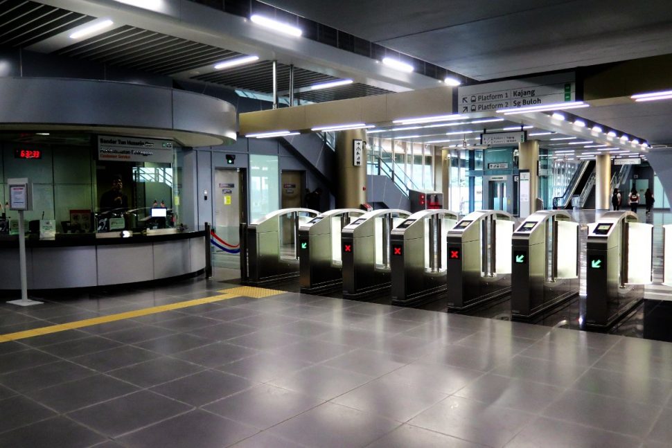 Fare gates and customer service office