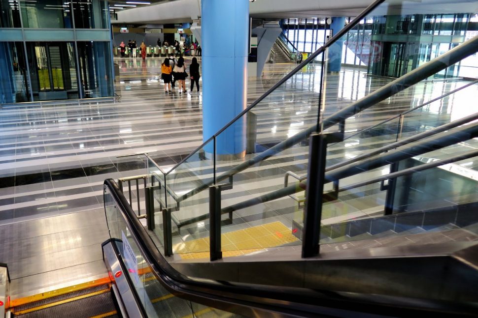 Escalator to concourse level of Batu 11 Cheras station