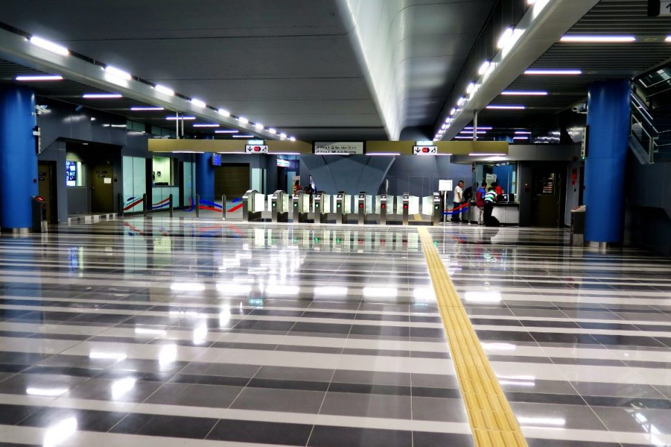 Fare gates and customer service office