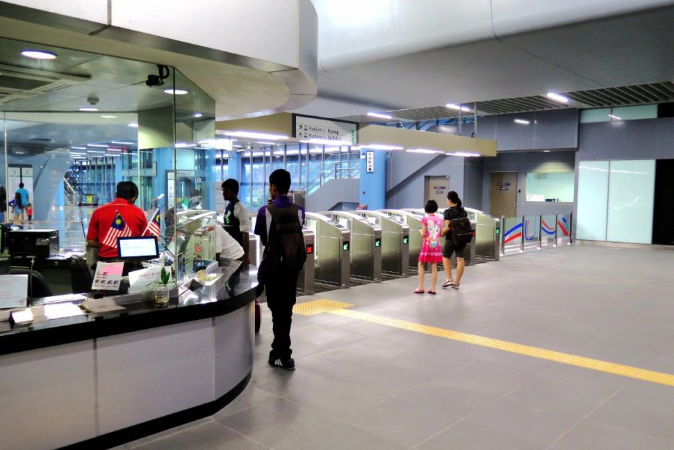 Fare gates and customer service office