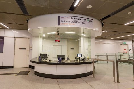 Customer service booth at concourse level of Bukit Bintang station