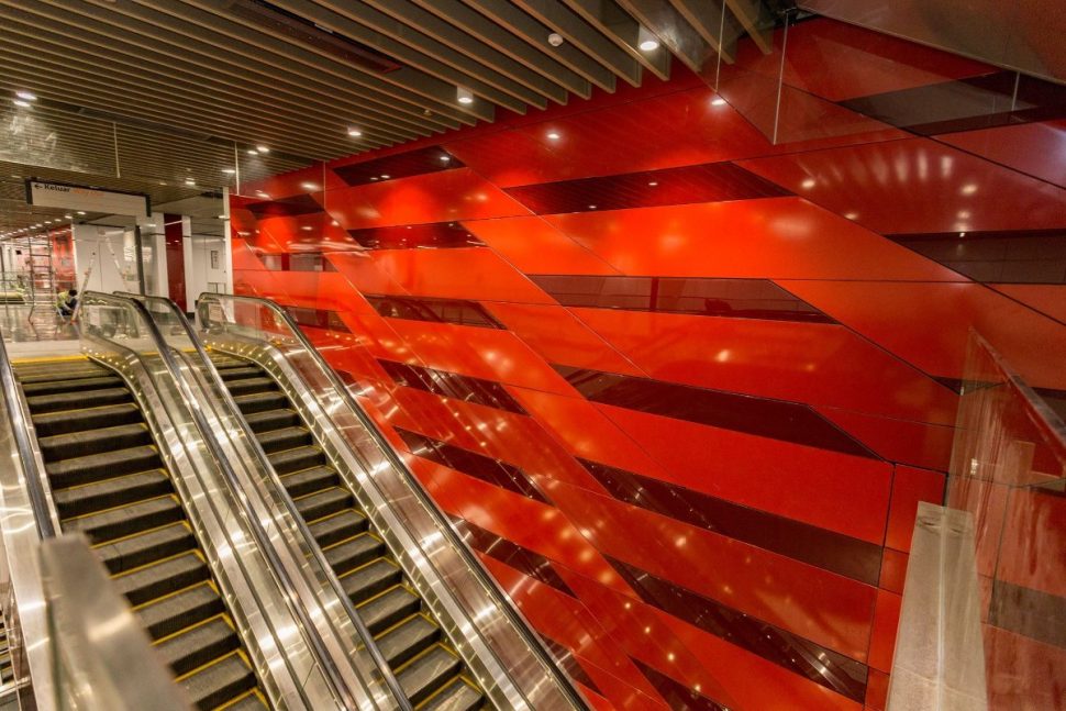 Escalator access between the concourse level and platform levels