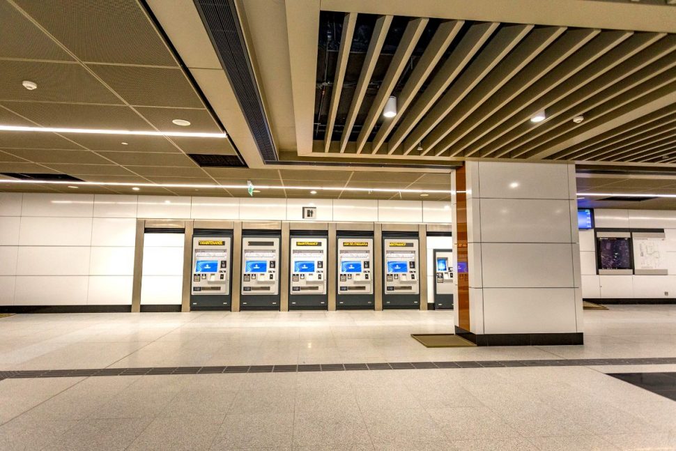 Ticket vending machines on the concourse level