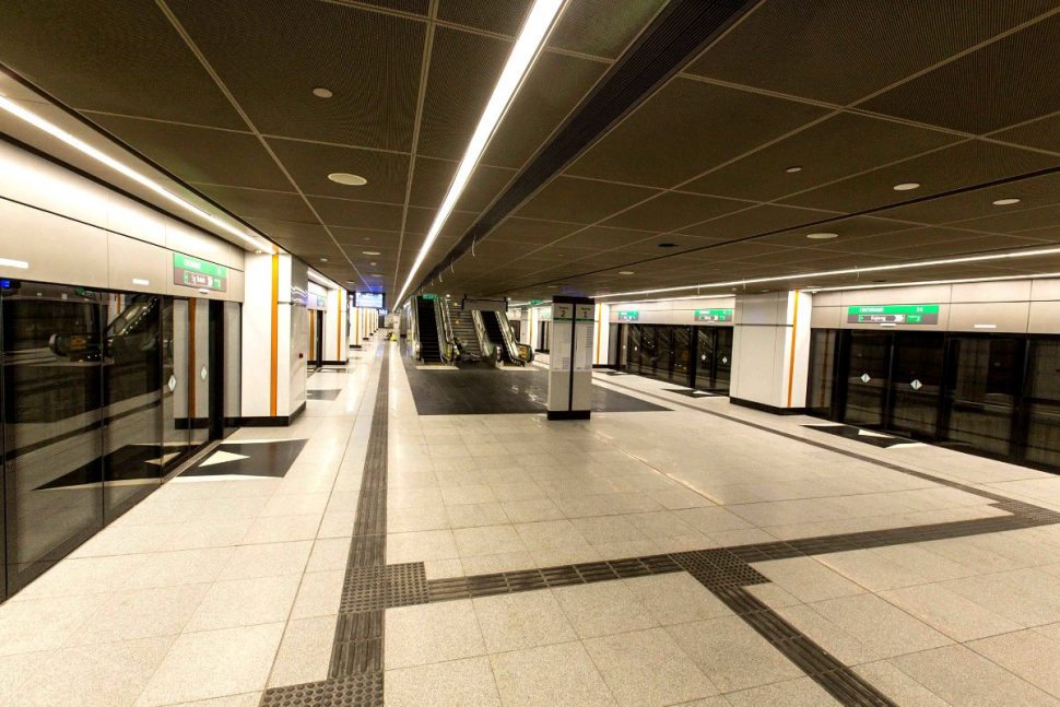 Boarding platforms at Cochrane station