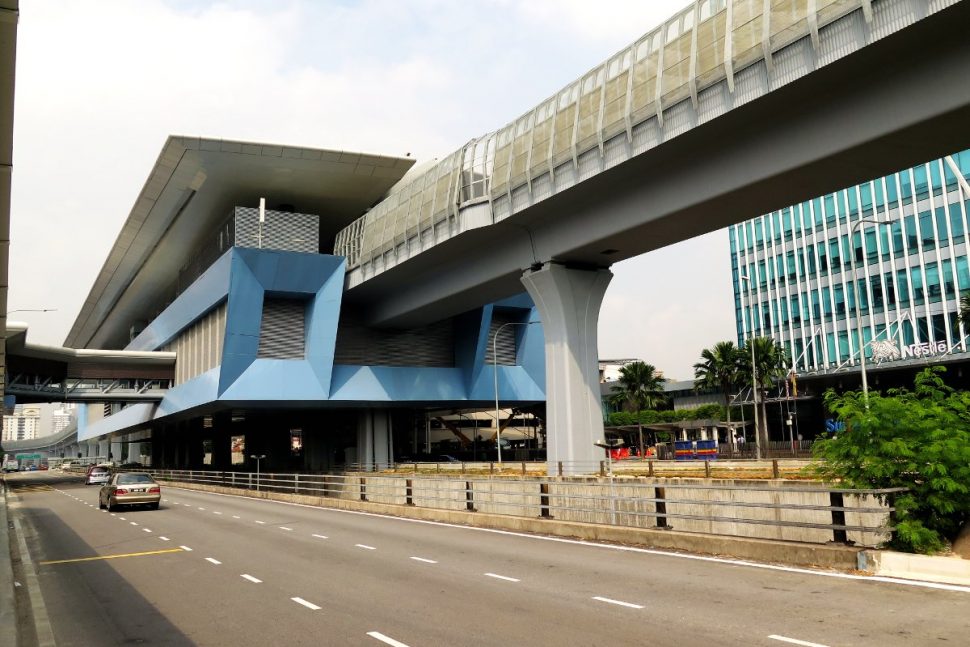 View of Mutiara Damansara station from Persiaran Surian