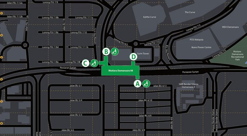 Location of Mutiara Damansara MRT Station