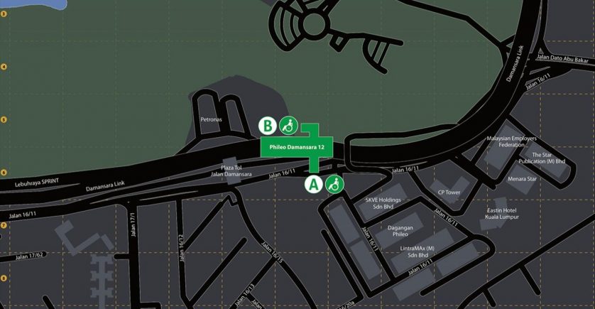 Location of P)hileo Damansara MRT Station